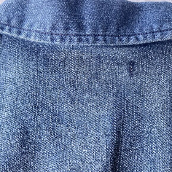 Cato EST 1946 Jean Vest Sz S Denim Stretch Fringe Hem Button Front Blue Casual - Picture 7 of 9